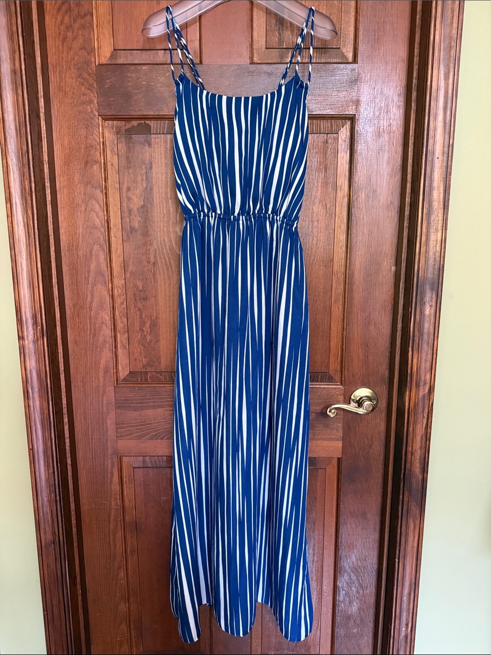 Banana Republic Blue and White Striped Maxi Dress